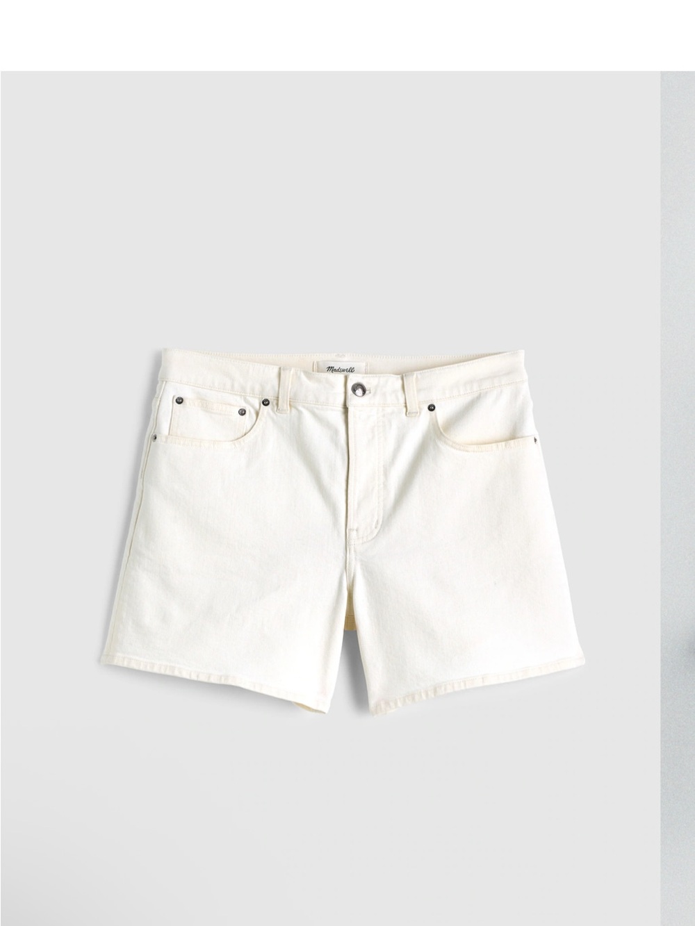 Madewell White 5” PV Denim Shorts NY996 Brand New 27